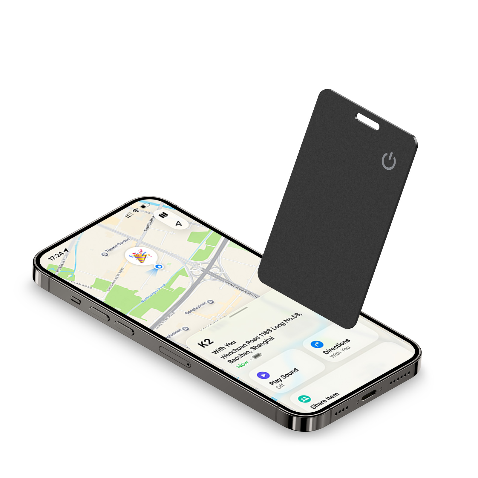 Smart Card Tracker For Find My, Anti-Lost Locator IP68 Waterproof Built-in Speaker…