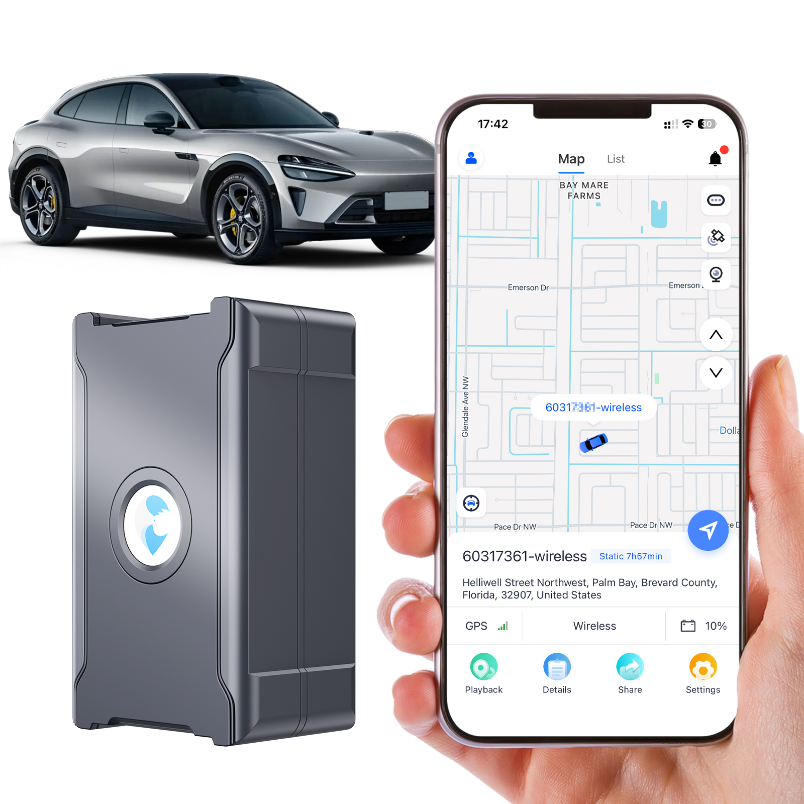 Anti-Theft Hidden GPS Tracker With Remote Control Real-Time Vehicle Tracker For Car…