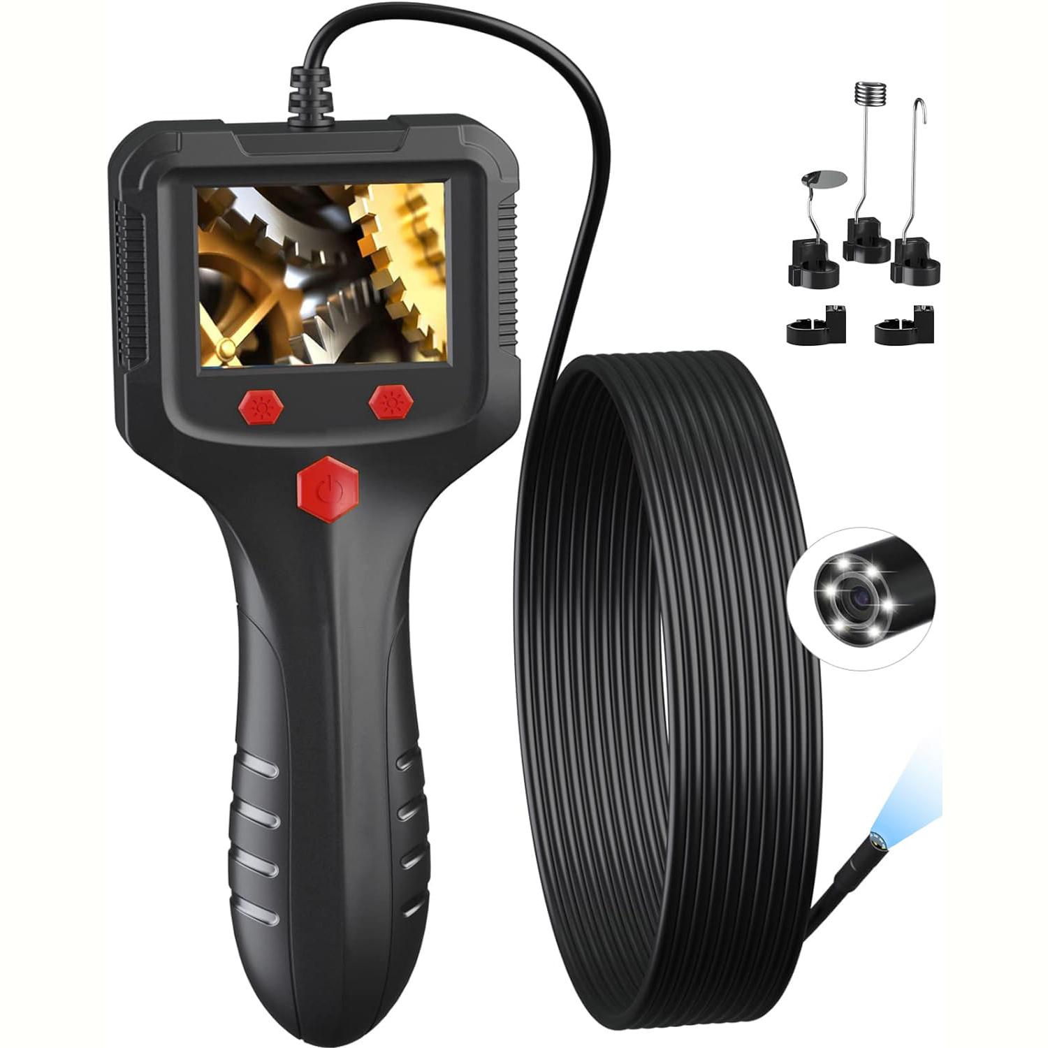 HD Dual-Lens Waterproof Endoscope Camera With Built-in Lights Inspection Endoscope