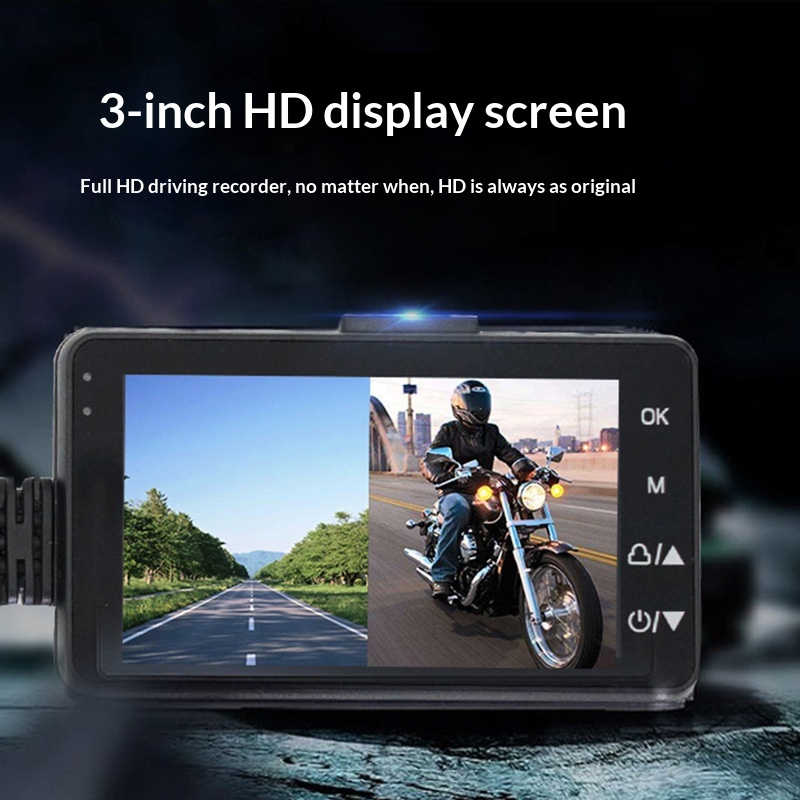 High-Definition 720P Split-Type Waterproof Dual-Lens Motorcycle Dash Cam