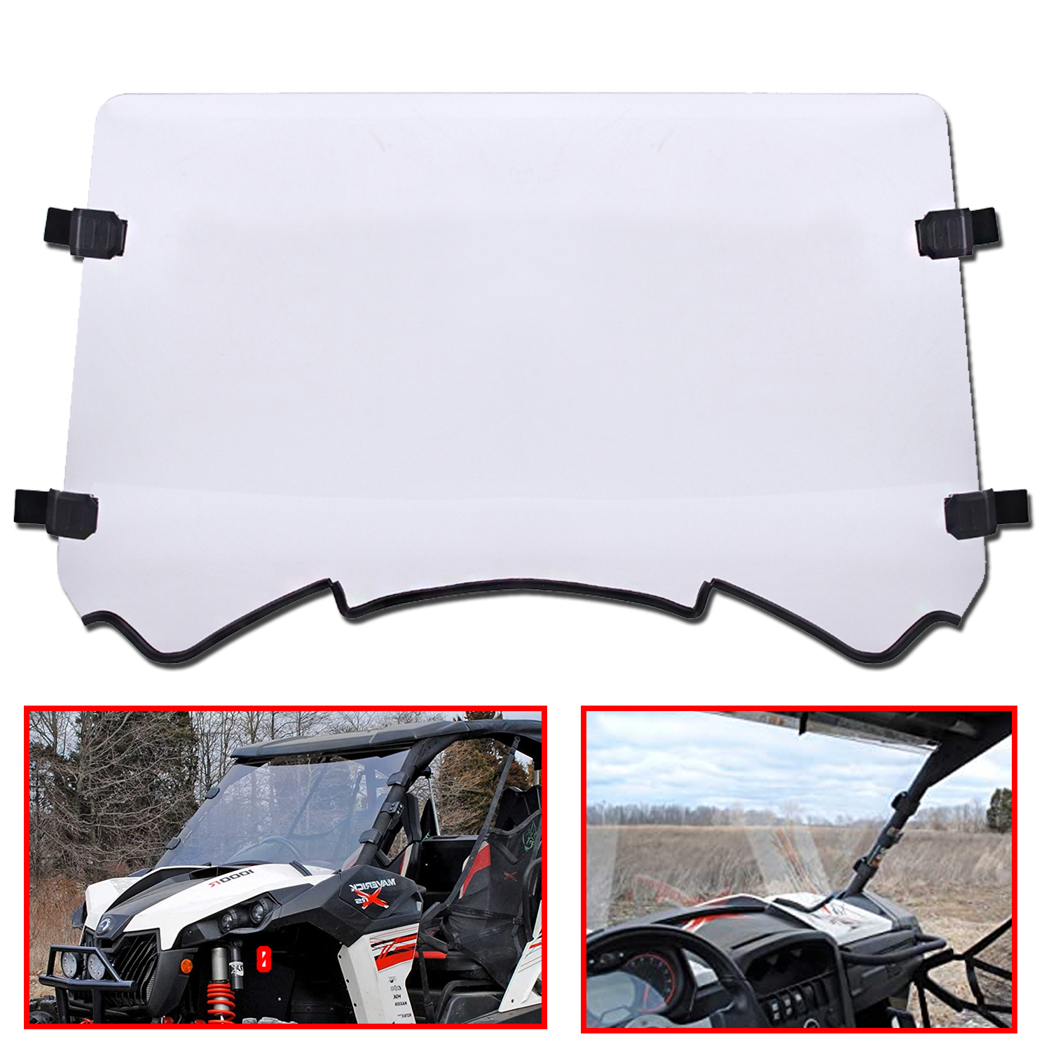 For Can Am Maverick -1 000R- Max -1 000R - UTV Polycarbonate Full Windshield