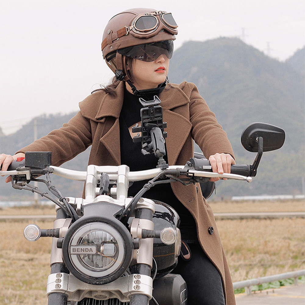 Motorcycle Helmet Half-helmet Retro Ear Protecting Outdoor Riding Bucket Helmet With Visor