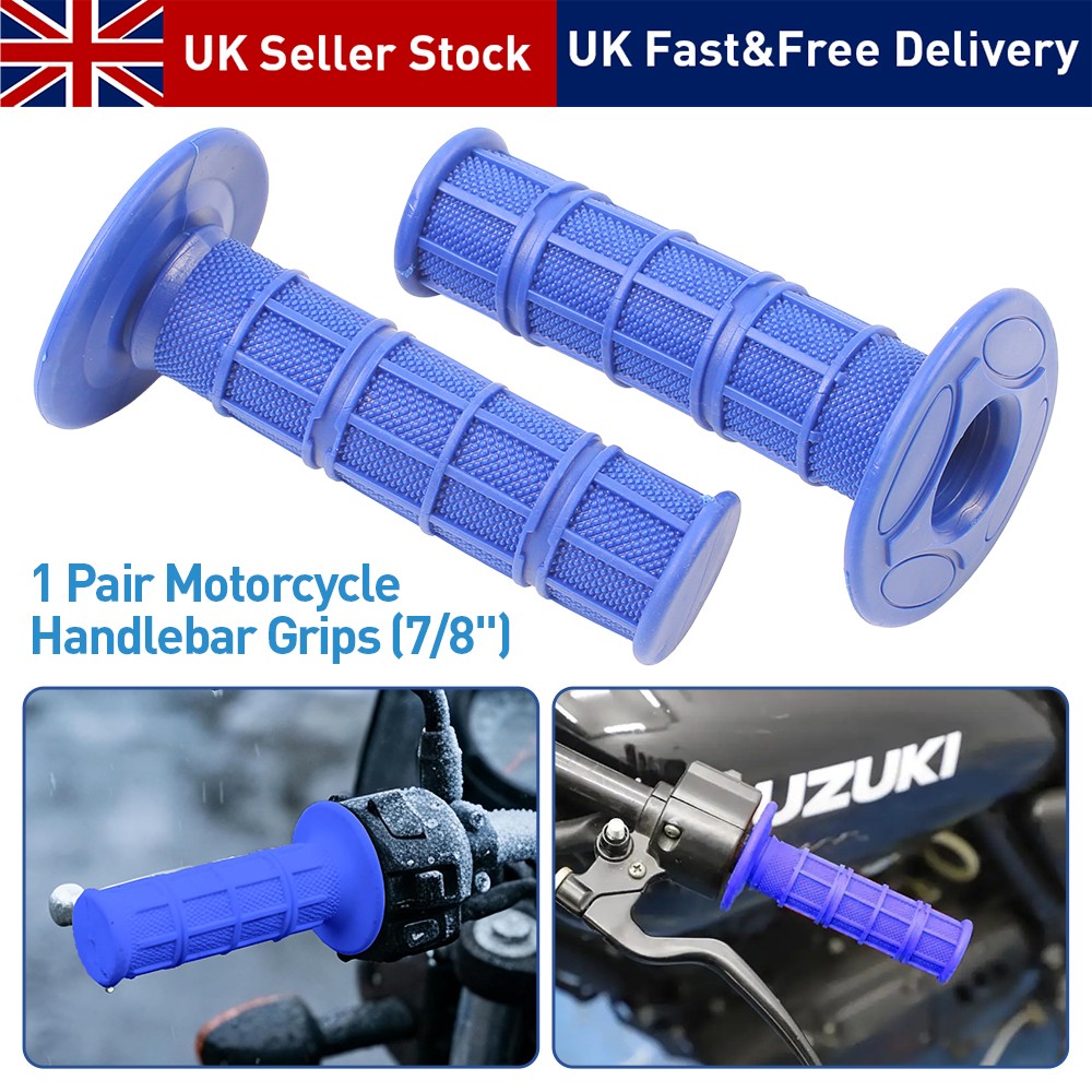 Motorcycle Rubber Handlebar Grips 22mm Soft Comfort Road Race Pair