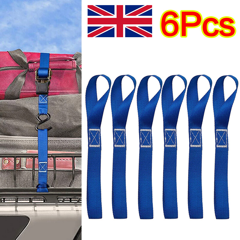 6-Pack Motorcycle Motorbike Soft Loop Transport Tie Down Straps 2.5x30cm