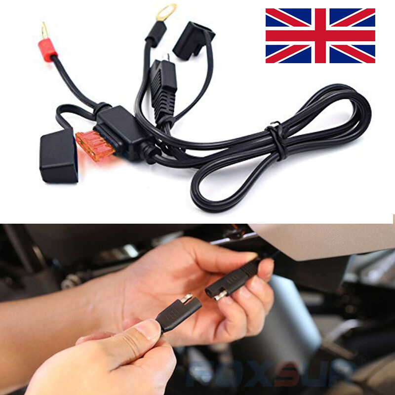 Motorcycle Bike Fused Battery Charger Lead SAE Connector For Battery Charger C