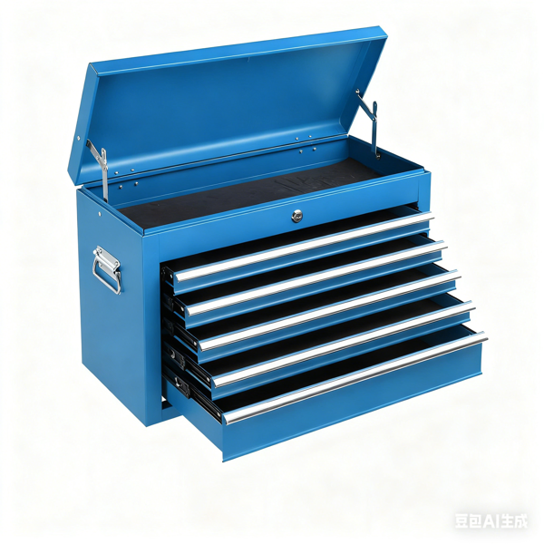 5 Drawer Lockable Steel Tool Chest, 330 Lbs Capacity, Blue Heavy-Duty Tool Storage…