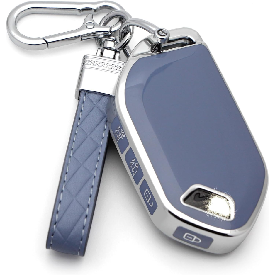 KIA Key Cover And Key Chain Blue Set, Protective Remote Key Case For Sportage, Telluride…