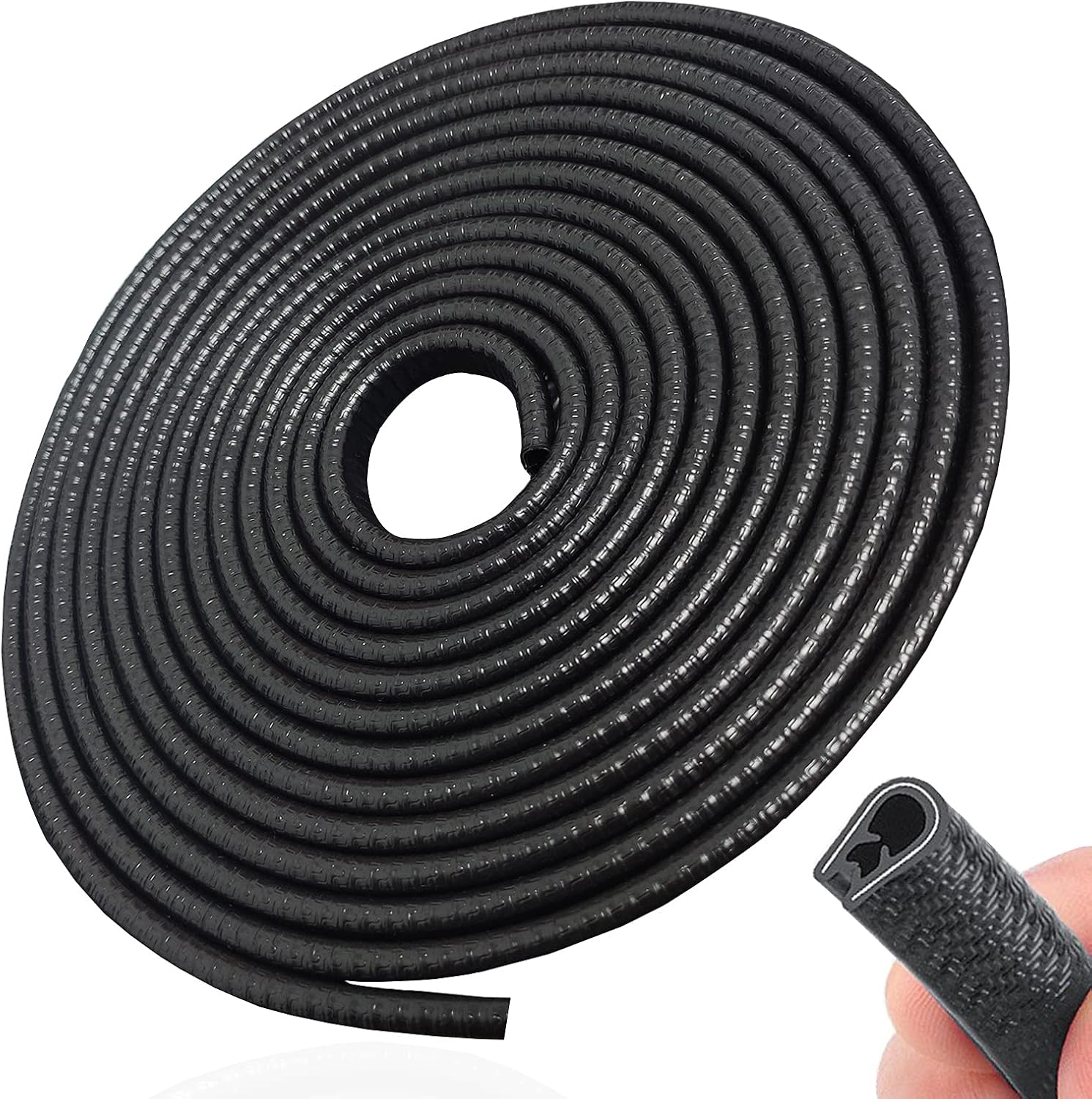 Black Car Door Edge Guard 13 Ft, U Shape Rubber Protector Trim With Metal Strip, Cuttable…