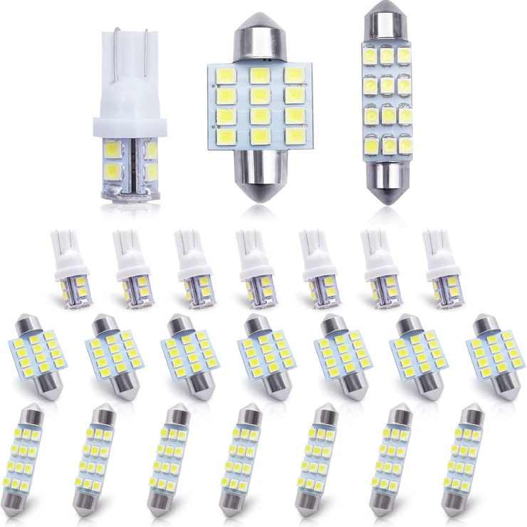 Car Led Bulb, Led Combination Set Of 24 Sets, Used For Car Interior Indoor Map Dome Trunk…