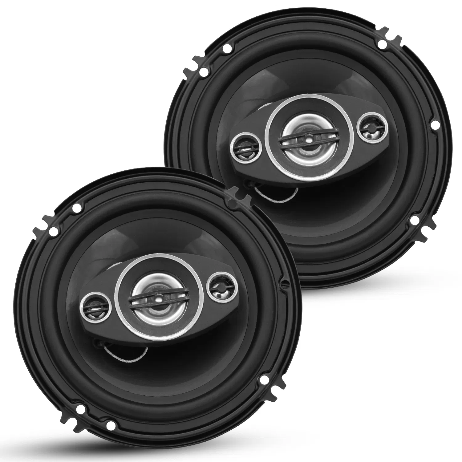 5 Core 2 Way 6' Car Stereo Speakers Pair 500W Coaxial Subwoofer w Tweeter | Universal Fit Deep Bass Replacement Component Speaker for Vehicle Door Side Panel Mount
