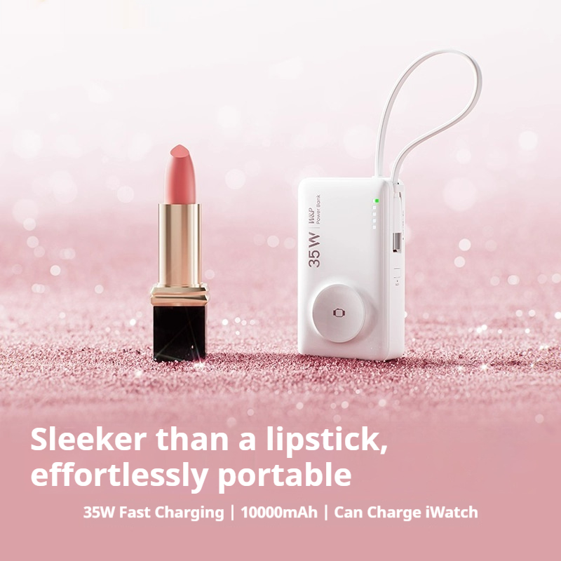 Portable Power Bank With Built-in Cable
