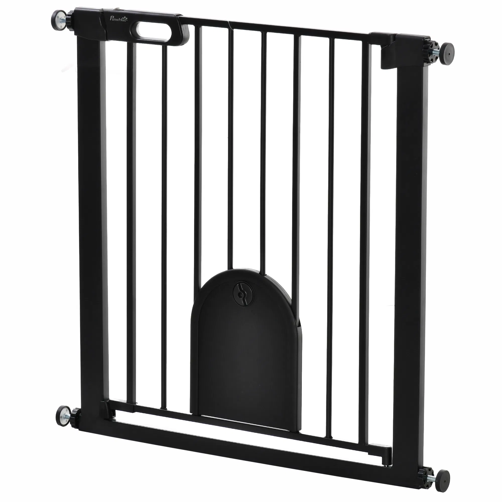 30"-32" Extra Wide Pet Gate Barrier with Small Door, 30"H Dog Gate with Safety Gate…