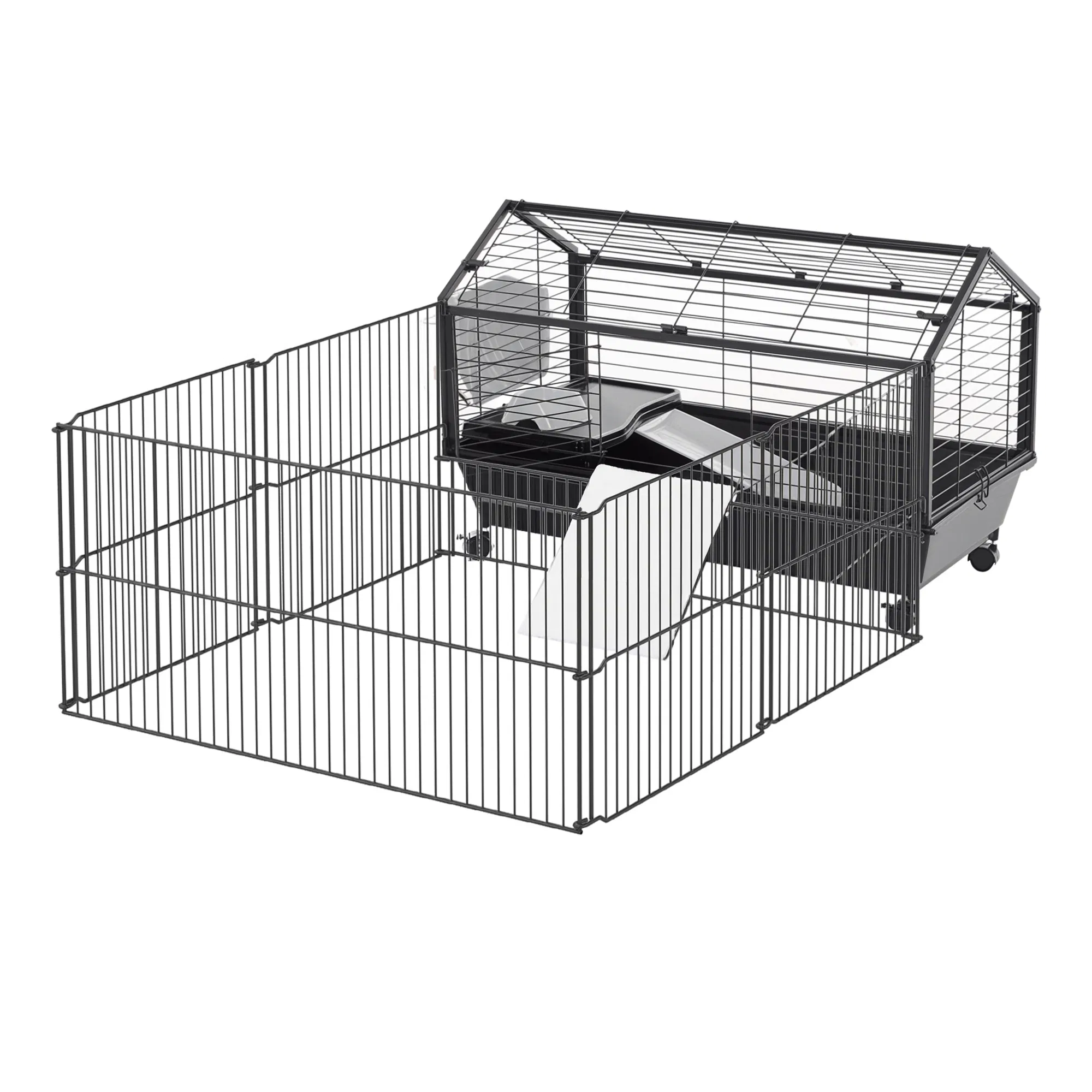 Metal Small Animal Cage, Rabbit Cage for Guinea Pig Chinchilla Hedgehog Bunny with…