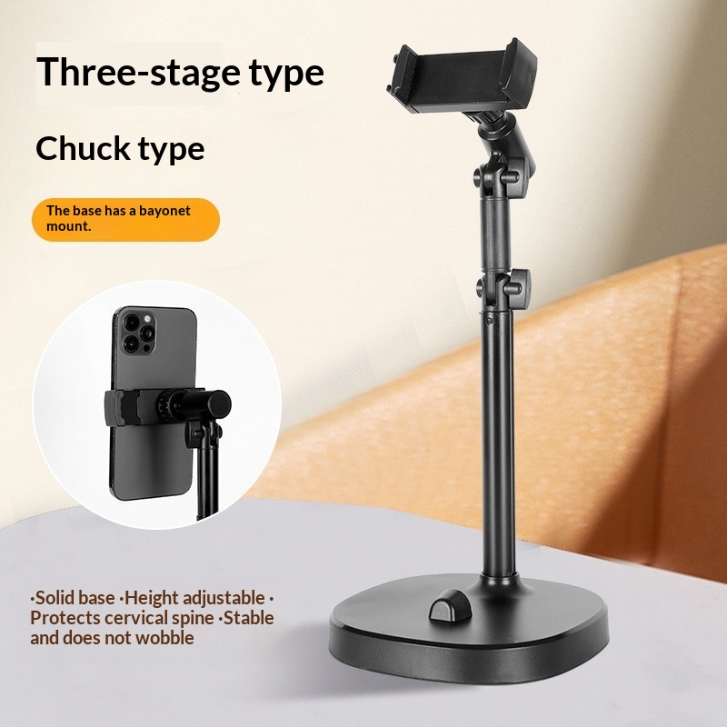Mobile Phone Stand Desktop Selfie Foldable And Hoisting Double Rod