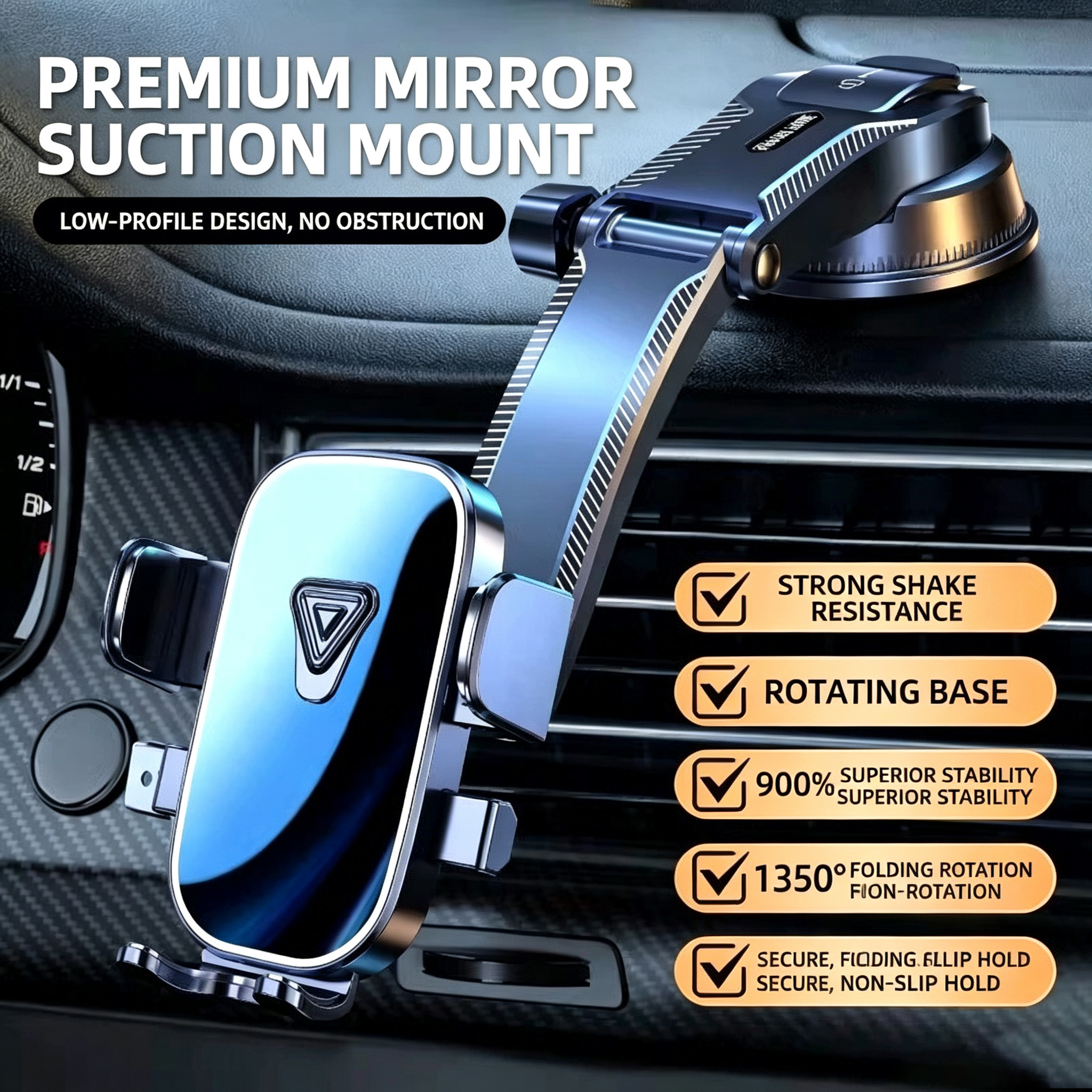 Dashboard Suction Cup Car Phone Mount 360 Rotation Cell Phone Holder Windshield Car…