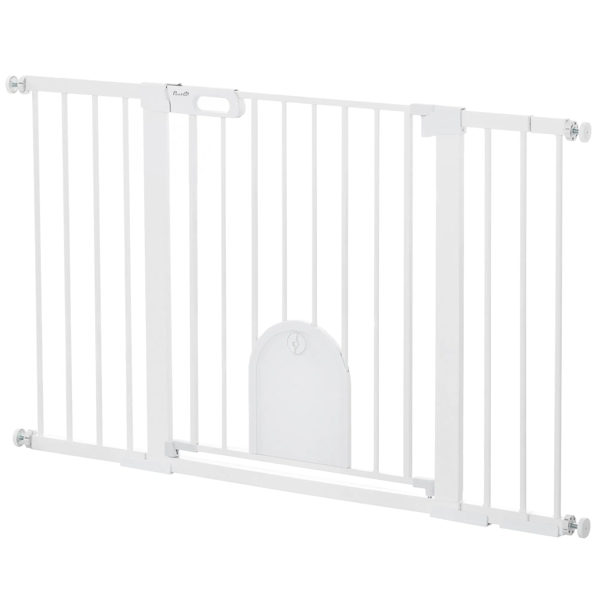 30"-52" Extra Wide Pet Gate Barrier with Small Door, 30"H Dog Gate with Safety Gate…