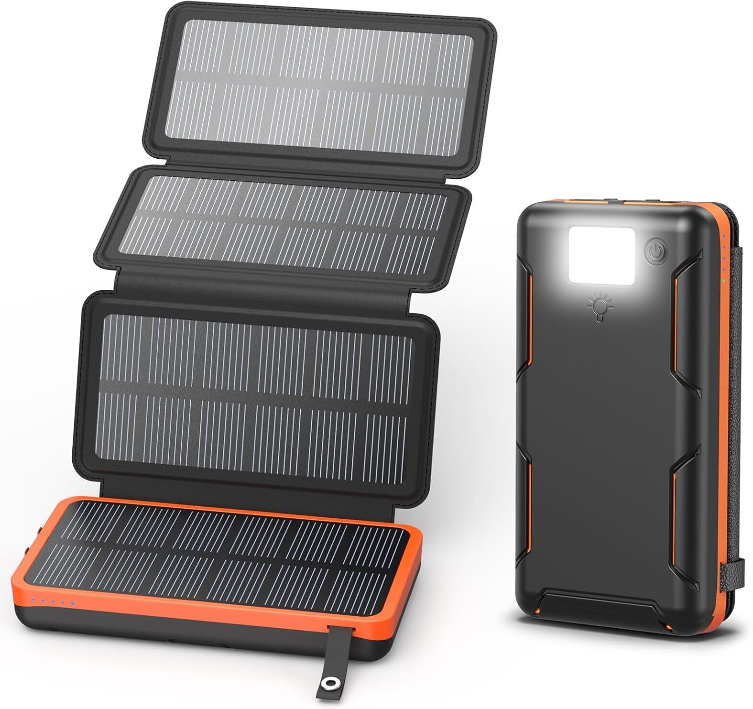 4 Panel Solar Power Bank Pack 40000mAh 2 USB LED Battery Fast Charger For Phone