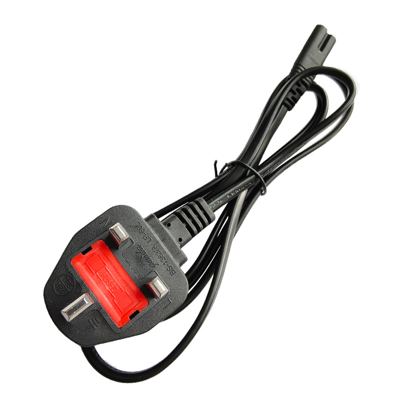 British-style UK-standard 8-pin Domestic Power Cord