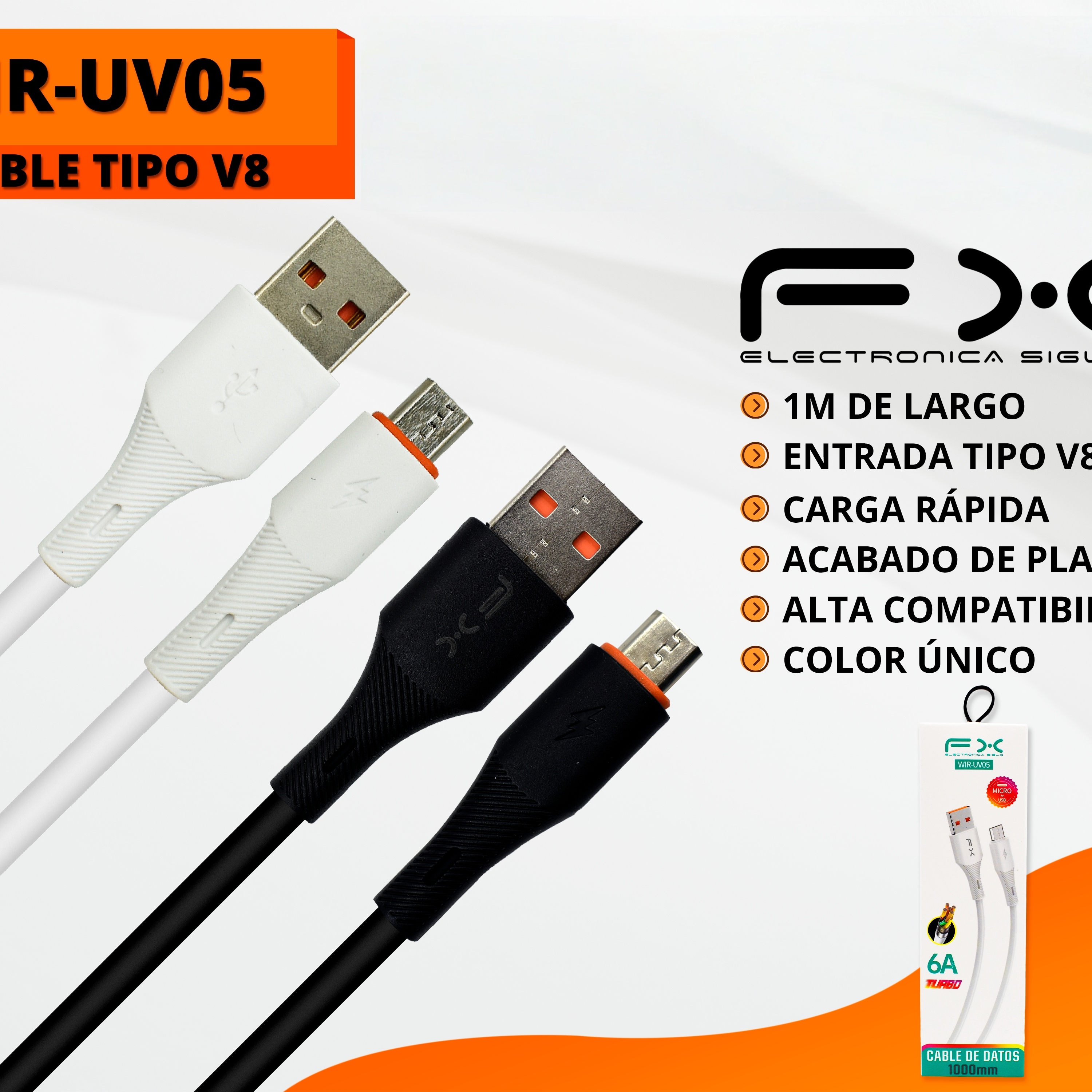 V8 Interface Micro Usb Charging Data Cable Black 1m