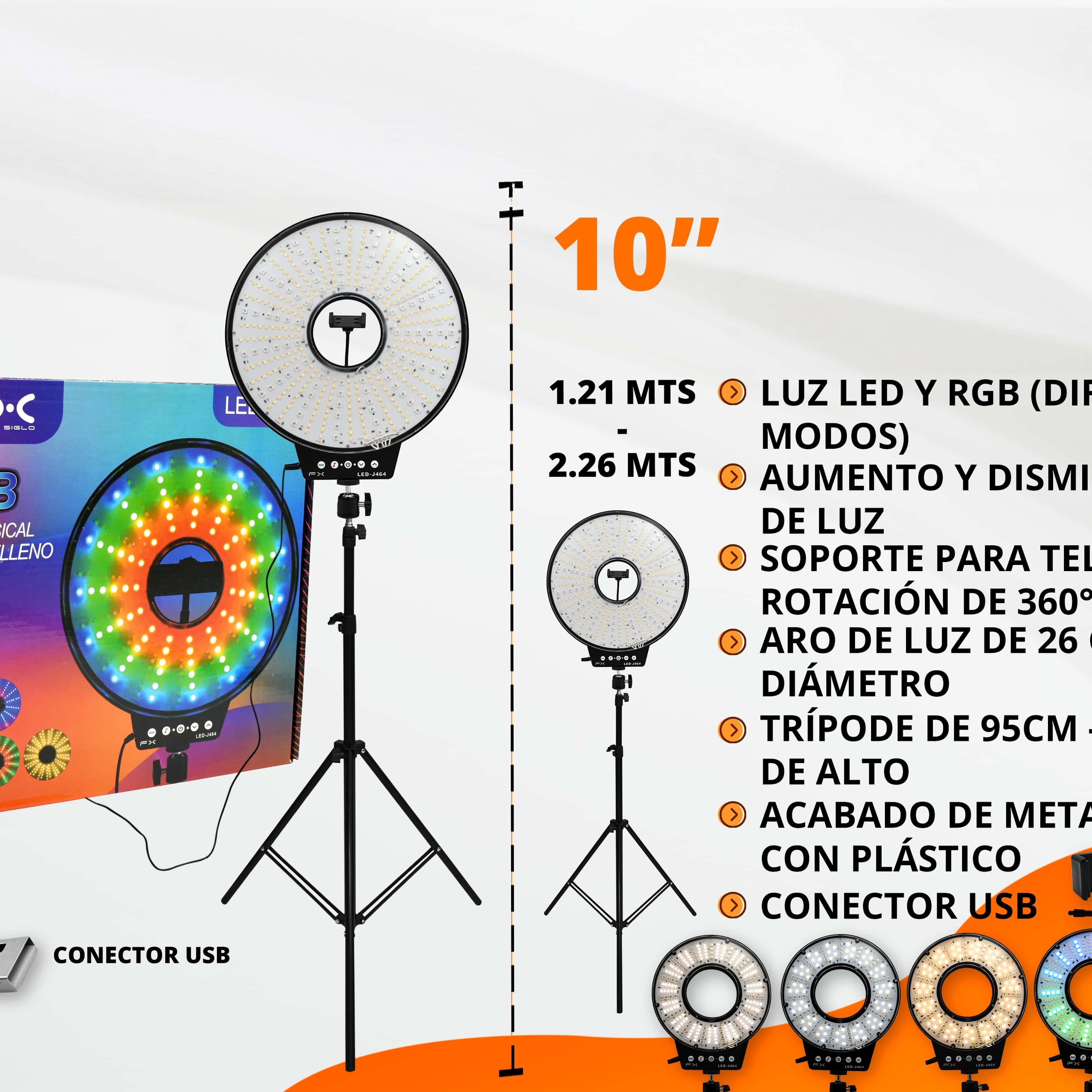 Ring Live Streaming Light Led Rgb Dimmable With Phone Holder Tripod