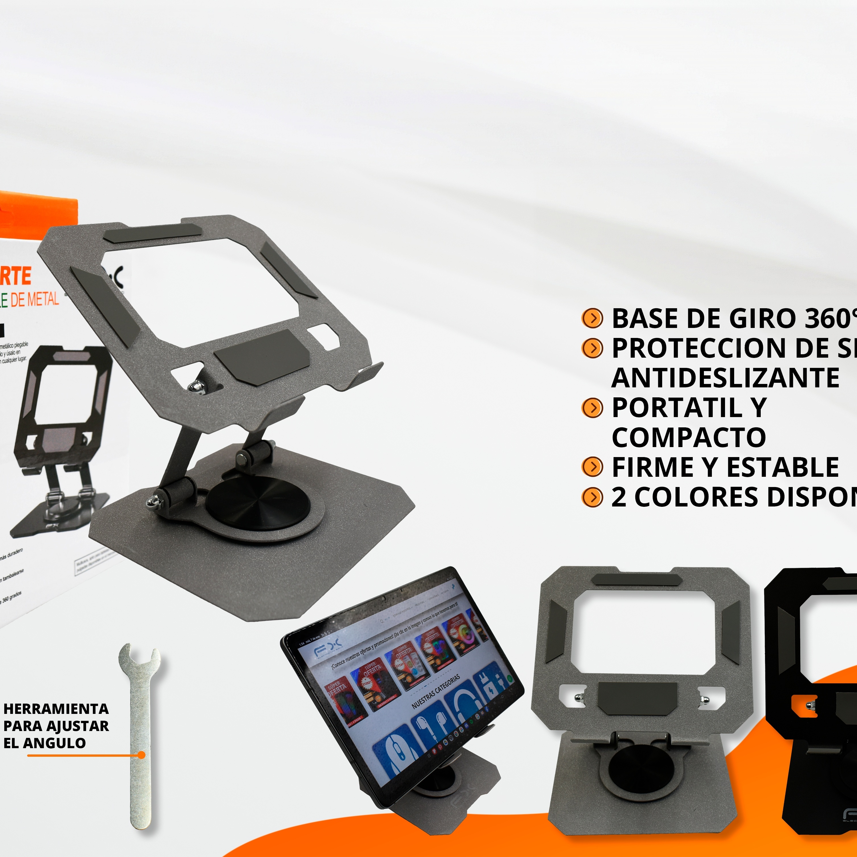Tablet Stand 360° Rotating Base Black Model