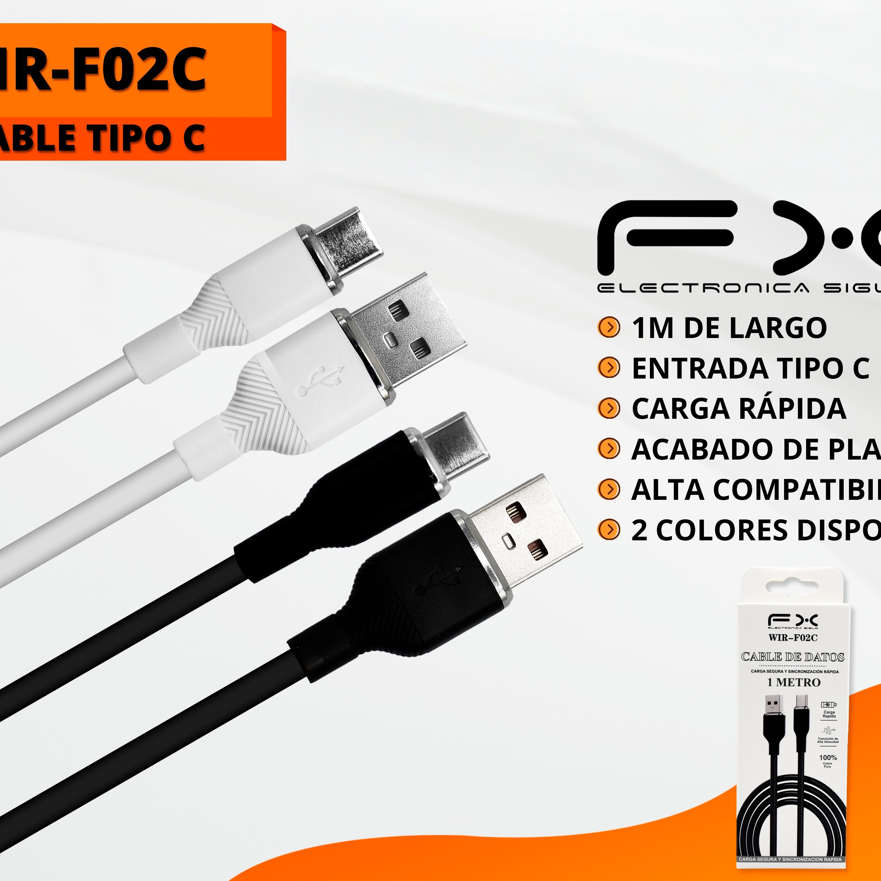Type-c Charging Data Cable Black Fast Charging Transmission 1m