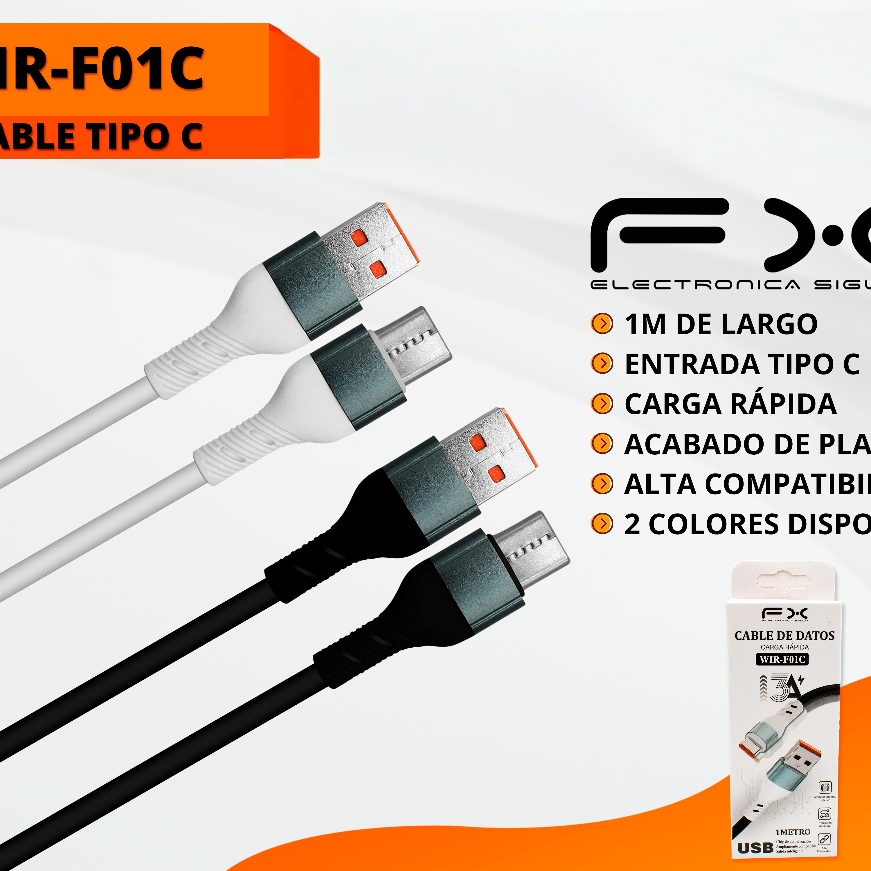 Type-c Charging Data Cable Black 1m Fast Charging Cable