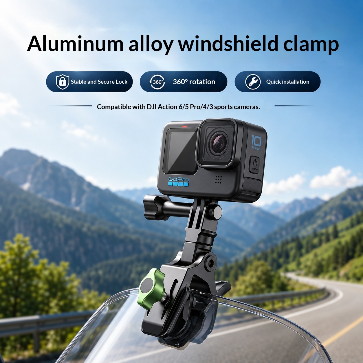 Aluminum Alloy Fixed 360-Degree Mount For Cycling Filmmaking