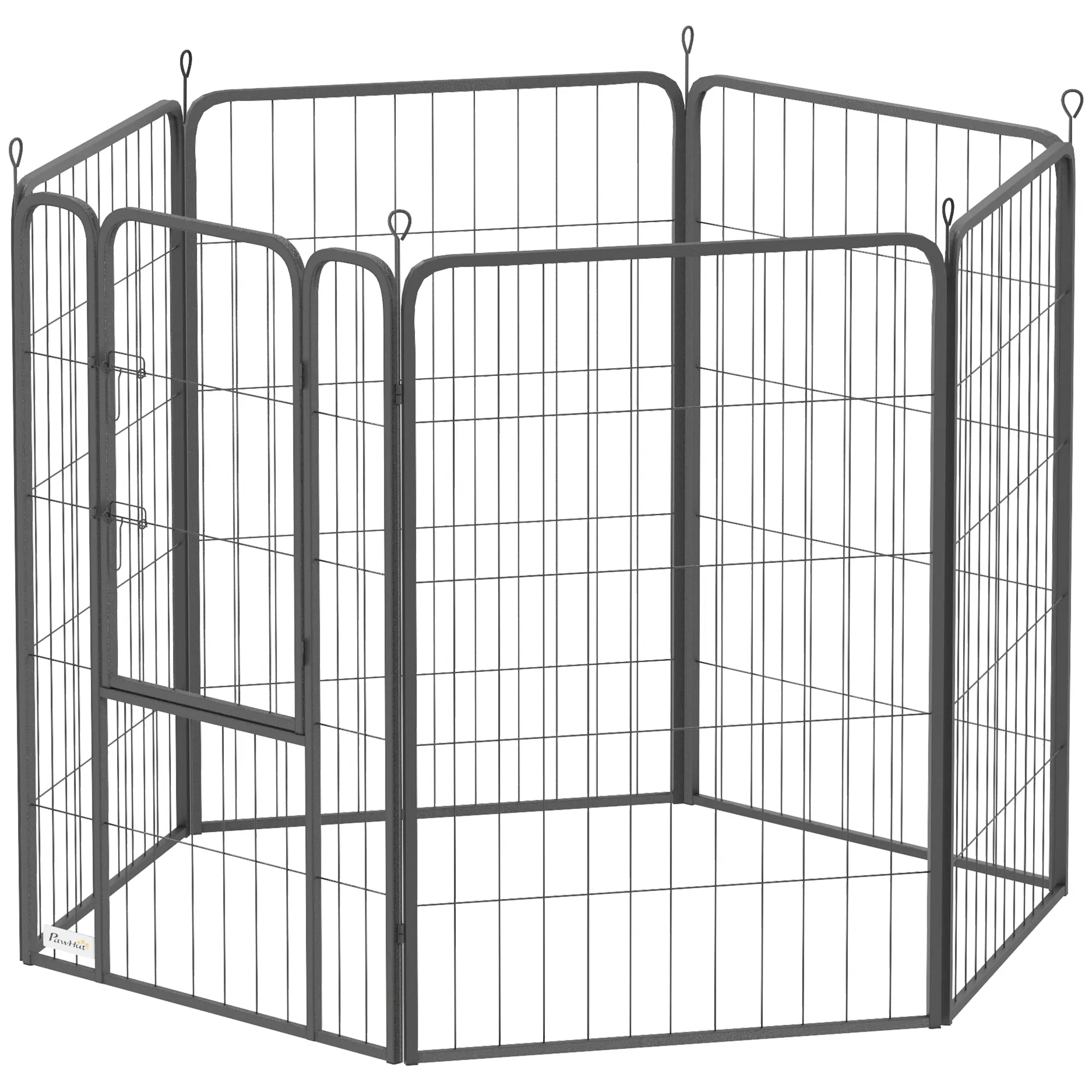 6 Panels Heavy Duty Dog Playpen Outdoor Indoor with Door & Strap, 39" Height Portable…