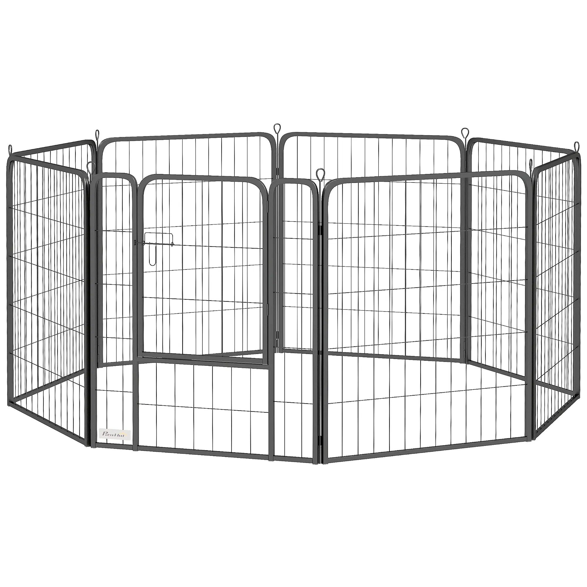 31.5" Dog Playpen Indoor Outdoor, Portable Foldable 8 Panels Pet Playpen with Door…