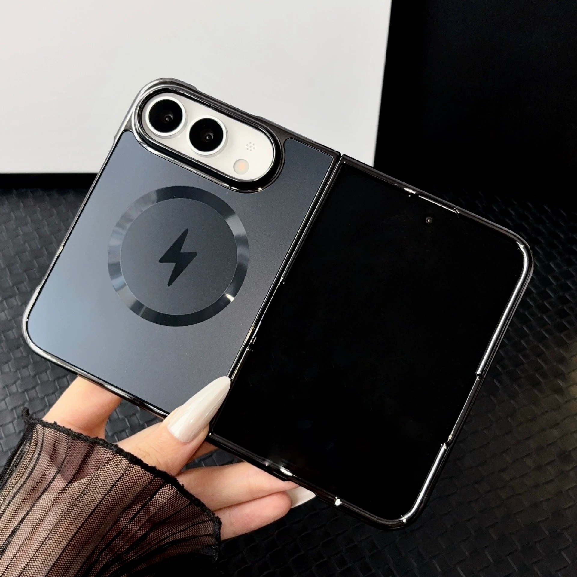 Matte Glitter Magnetic Suction Foldable Drop-proof Phone Case
