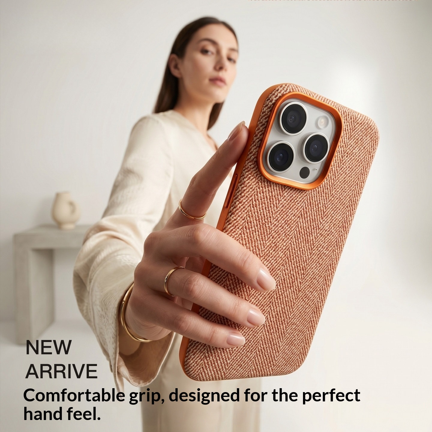 Woven-texture Leather Magnetic Phone Case