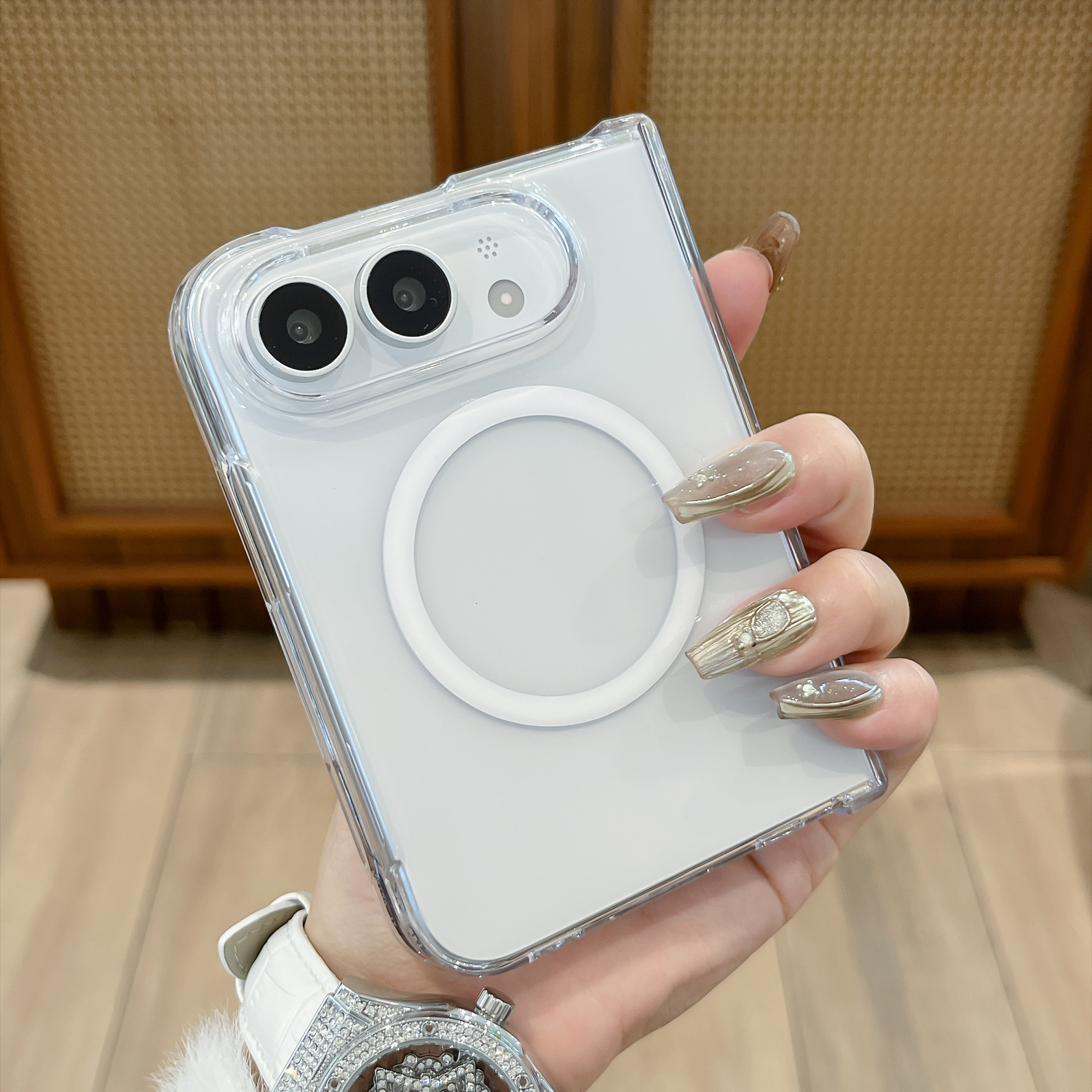 Transparent Magnetic Folding All-around Phone Case