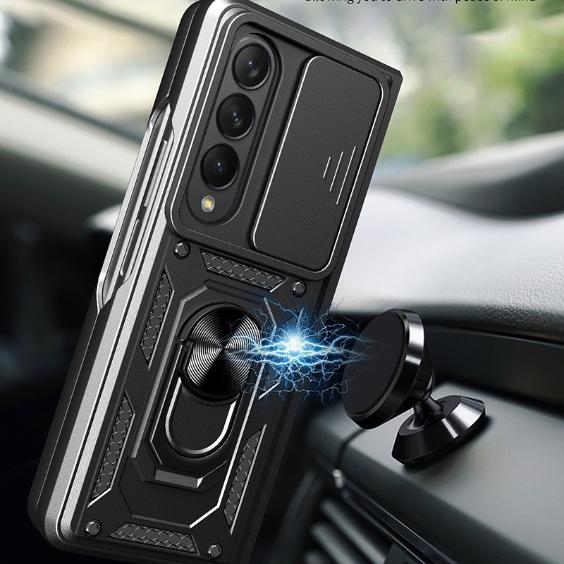 Sliding Window Lens-ring Bracket Drop Proof Protective Phone Case