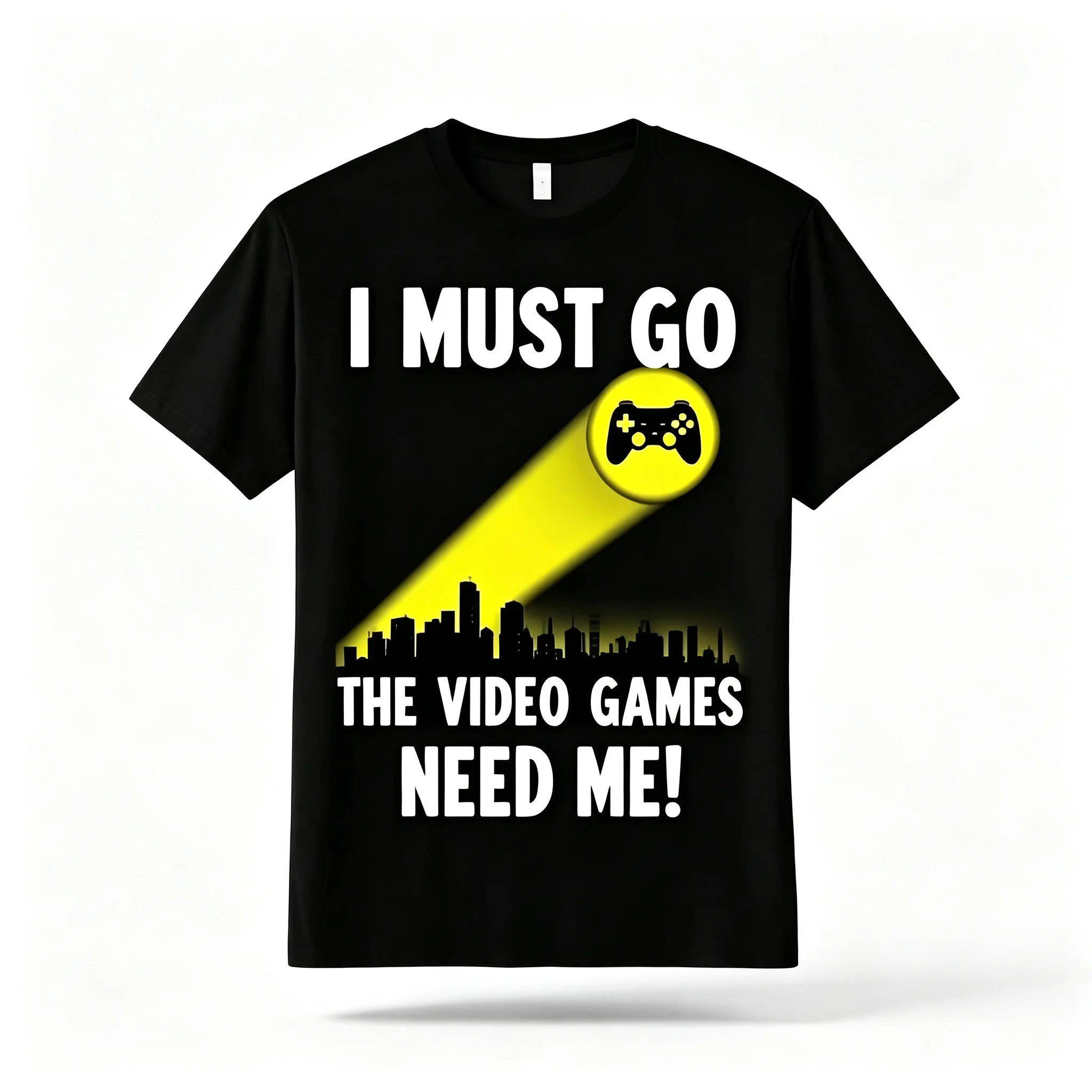 Gamer T-Shirt I Must Go The Video Games Need Me Print, Soft Breathable Sweat-Wicking…