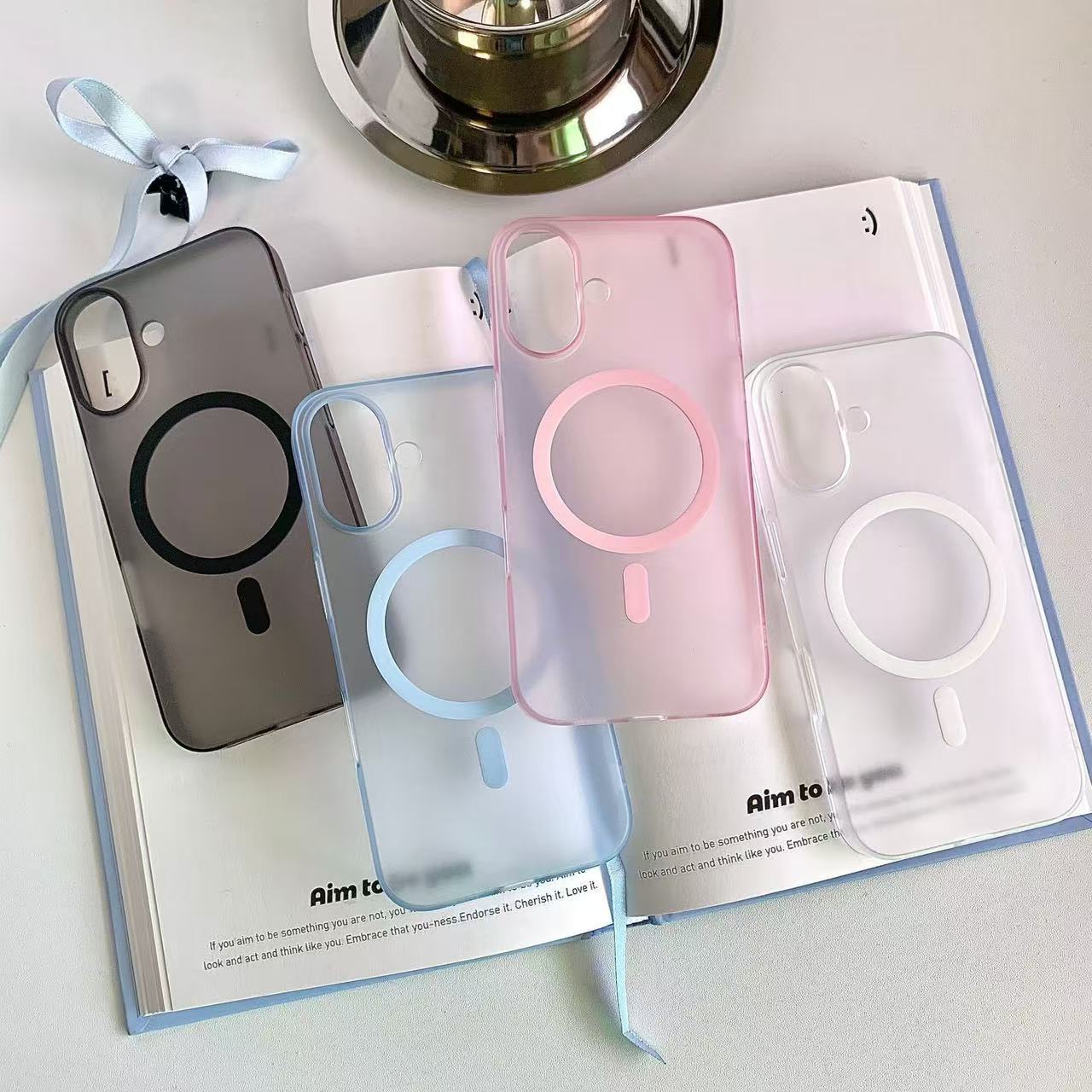 Solid-color Ice-mist Magnetic Phone Case