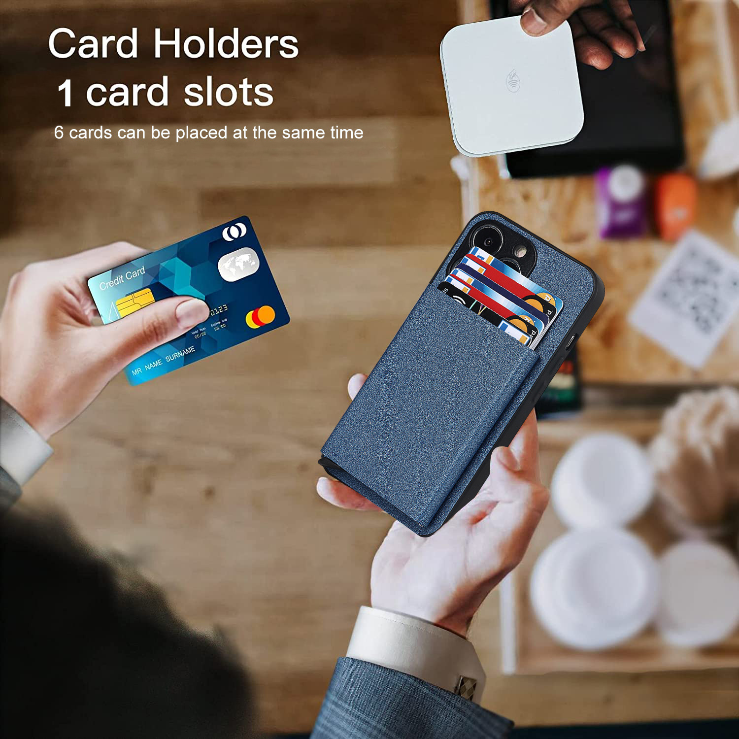 Solid-color Card-insert Phone Case