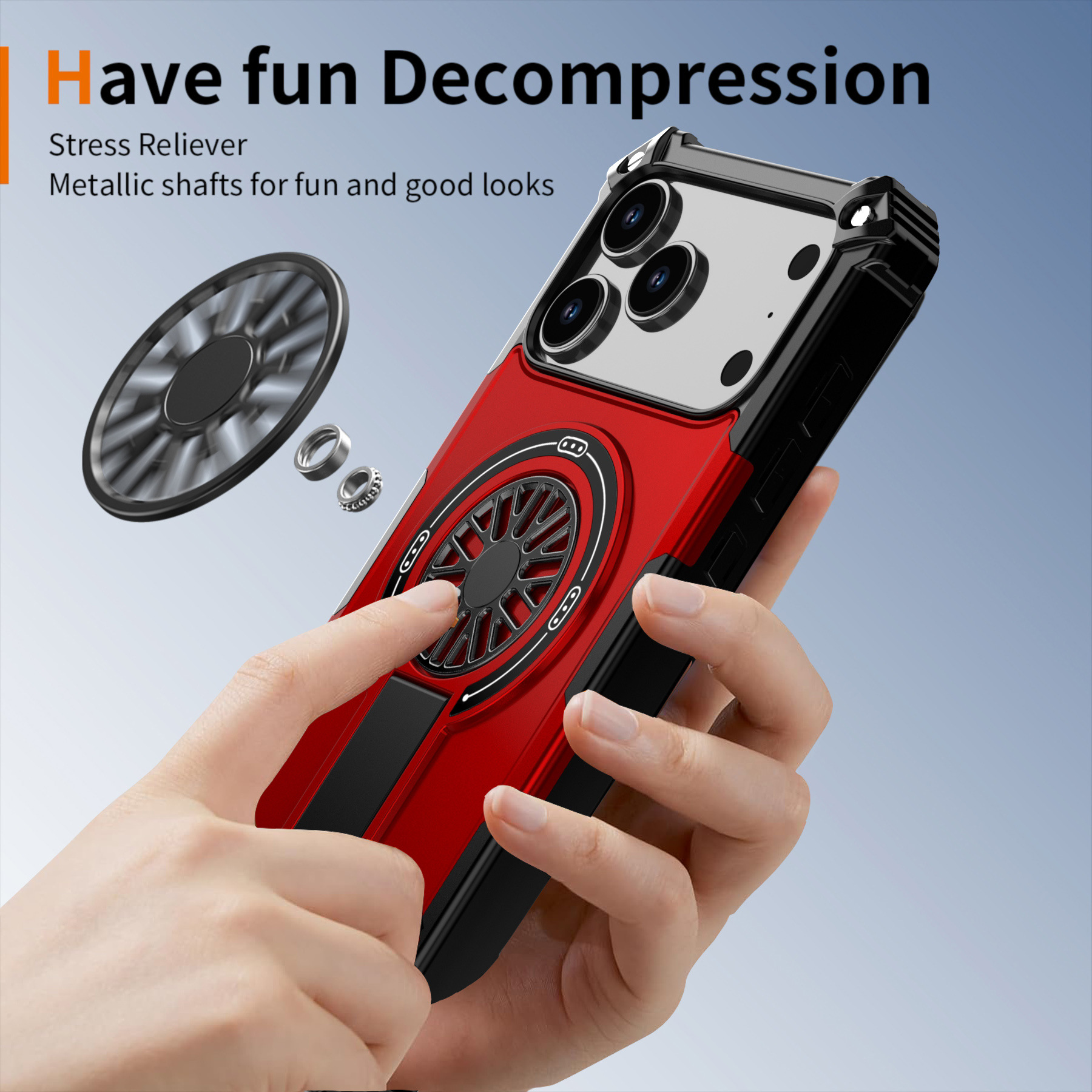 Guardian Magnetic Phone Case With Rotating Gyro Stand Cover
