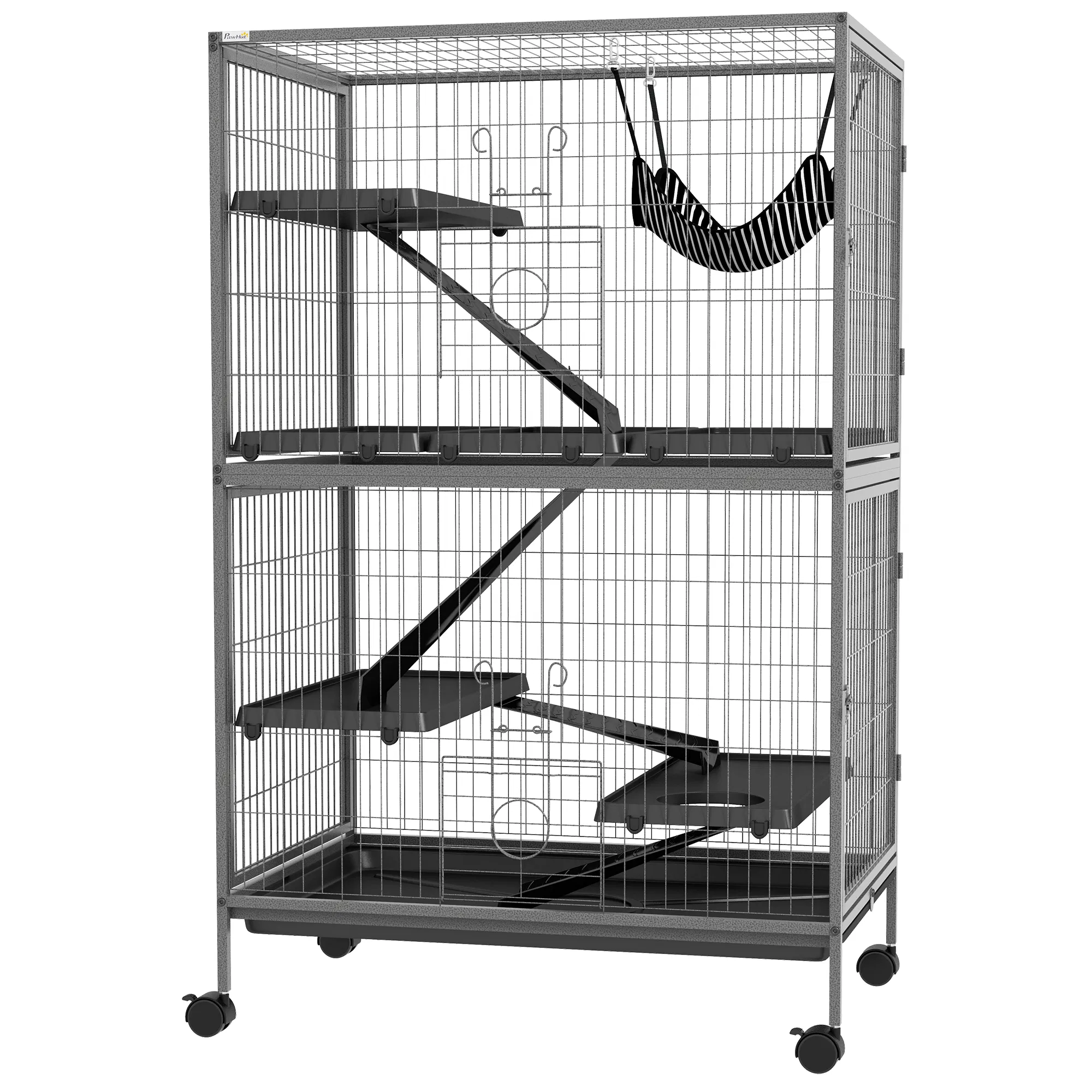 5-Tier Rolling Small Animal Cage, Deluxe Guinea Pig Cage, Ferret Cage for Mink Chinchilla…
