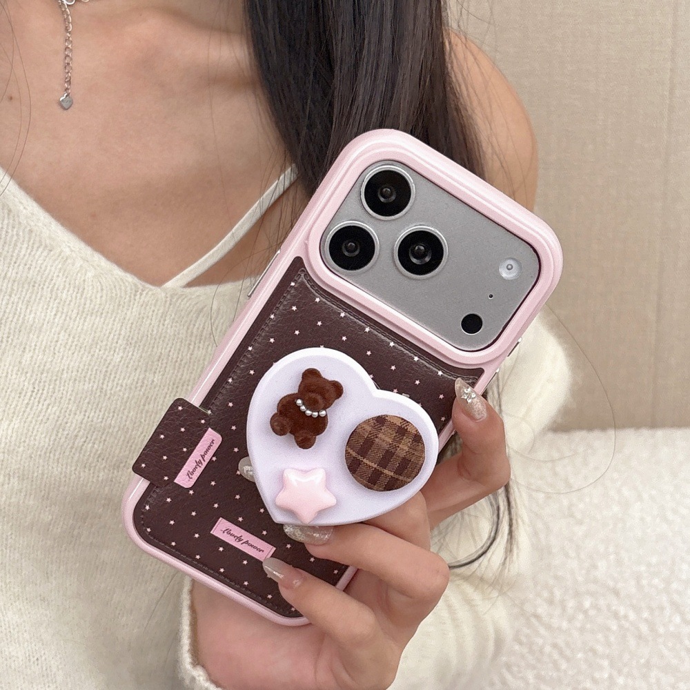 Cartoon Polka-dot Star Stand Phone Case