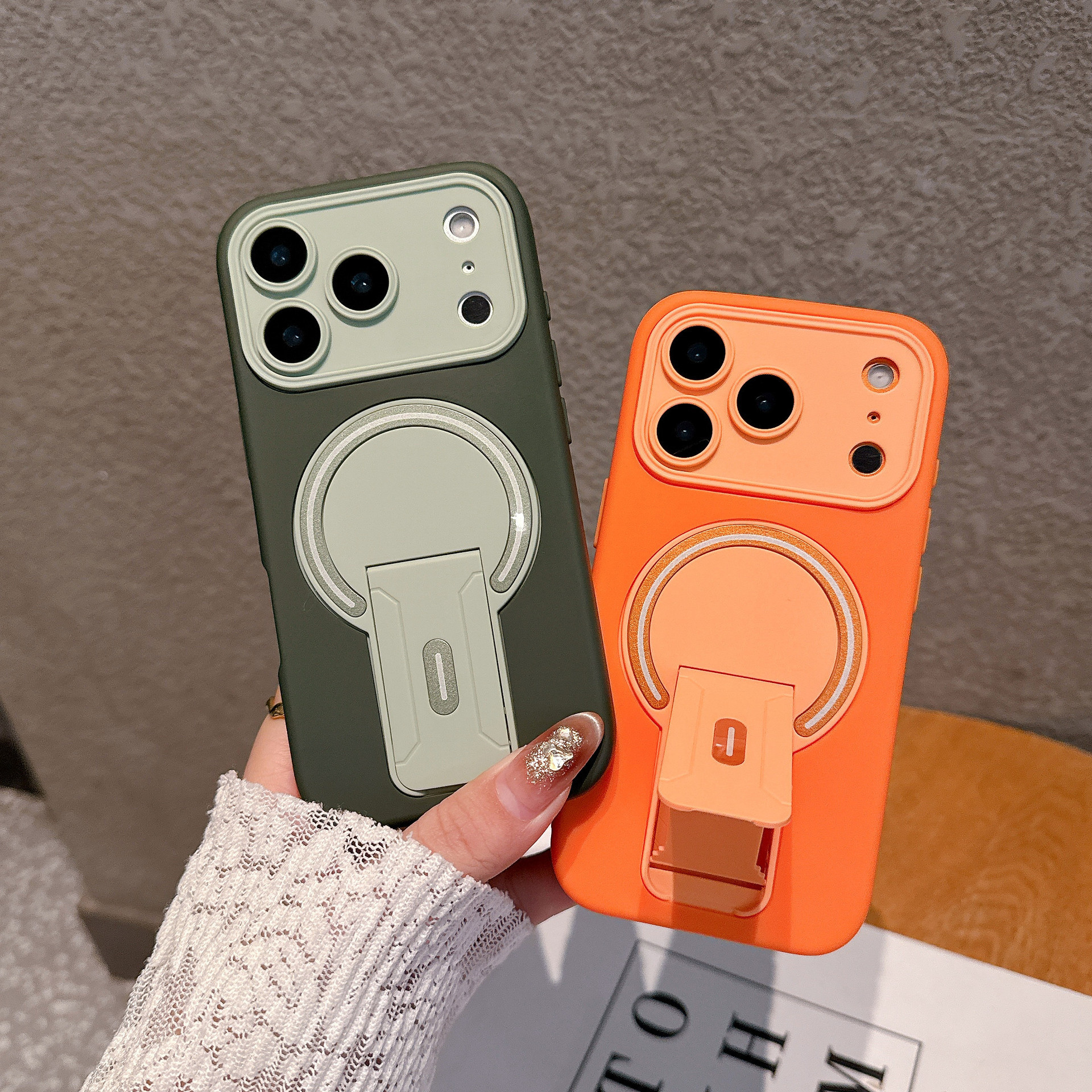 Skin-feel Magnetic Folding Stand For Phone Cases