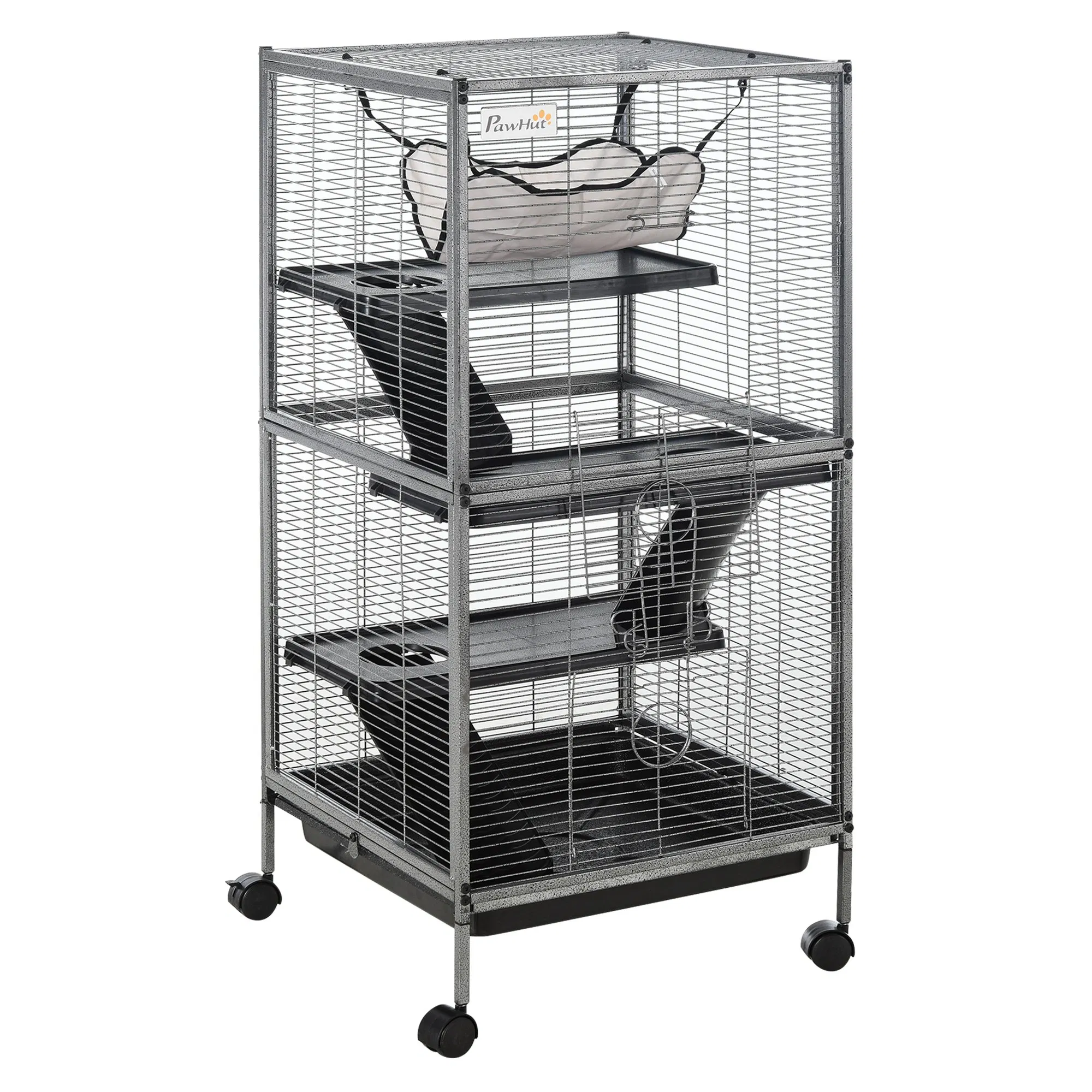 4-Tier Rolling Small Animal Cage, Deluxe Guinea Pig Cage, Ferret Cage for Mink Chinchilla…