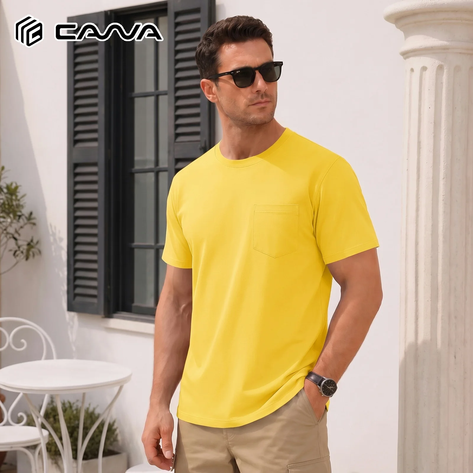 Men's Pocket T-Shirts Cotton Short Sleeve Moisture Wicking Casual Crew Neck Summer…