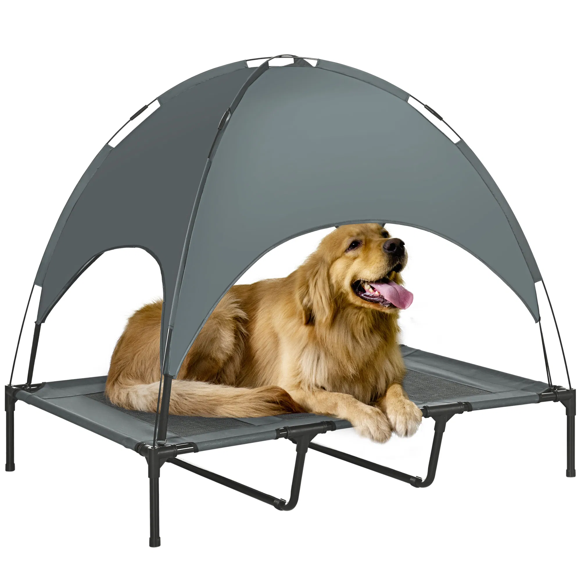 Elevated Dog Bed with Canopy, Portable Raised Dog Cot for XL Sized Dogs, Indoor…