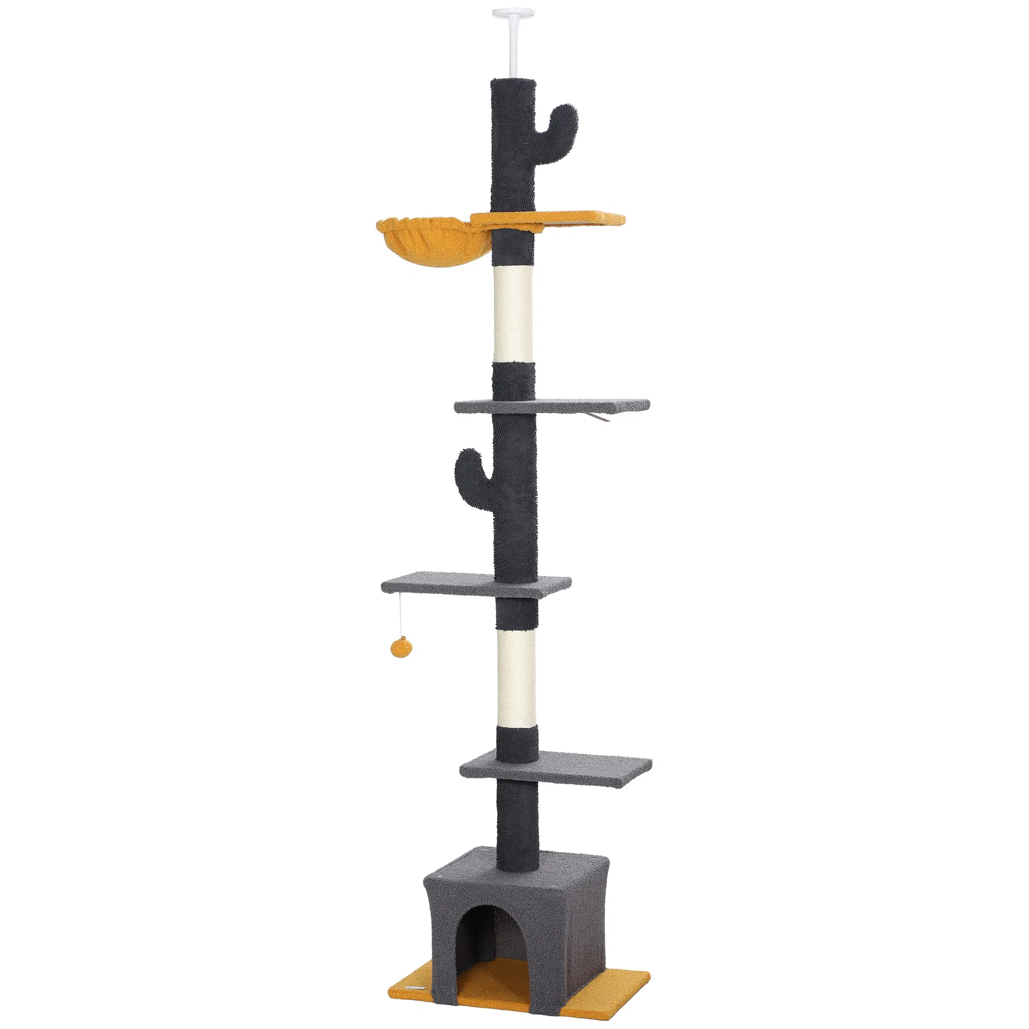 Floor to Ceiling Cat TreeTower with 90.5"-108" Adjustable Height, Scratching Posts…