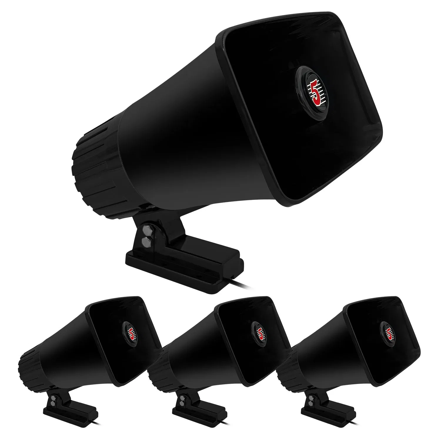 5 Core PA Horn 250W Loud Speaker 4 Pcs 8 Inch Bull Horn Loud Audio 8Ohm All Weather…