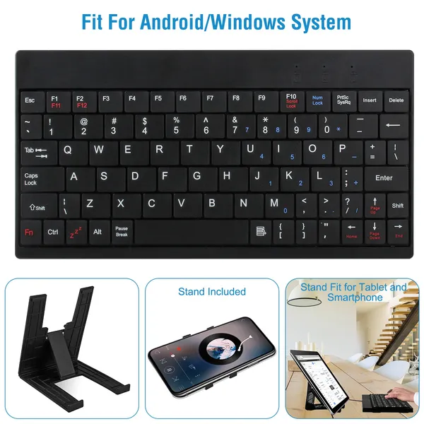 80 Keys Wired Keyboard Mini USB Connector Keyboard Portable Durable Keyboard With Carry…