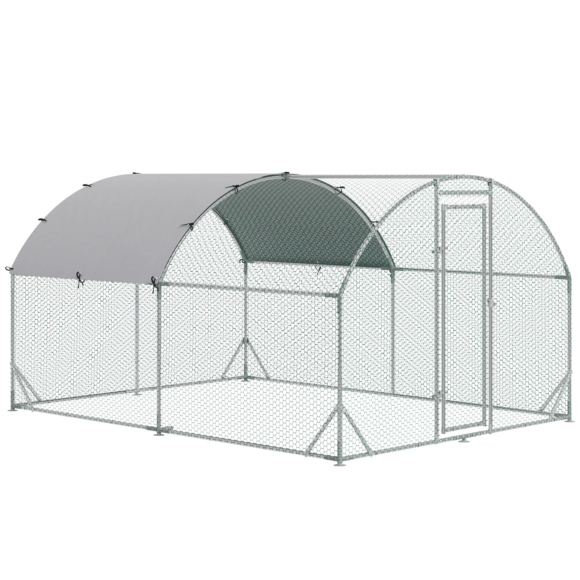 Galvanized Large Metal Chicken Coop Cage Walk-in Enclosure Poultry Hen Run House Playpen…