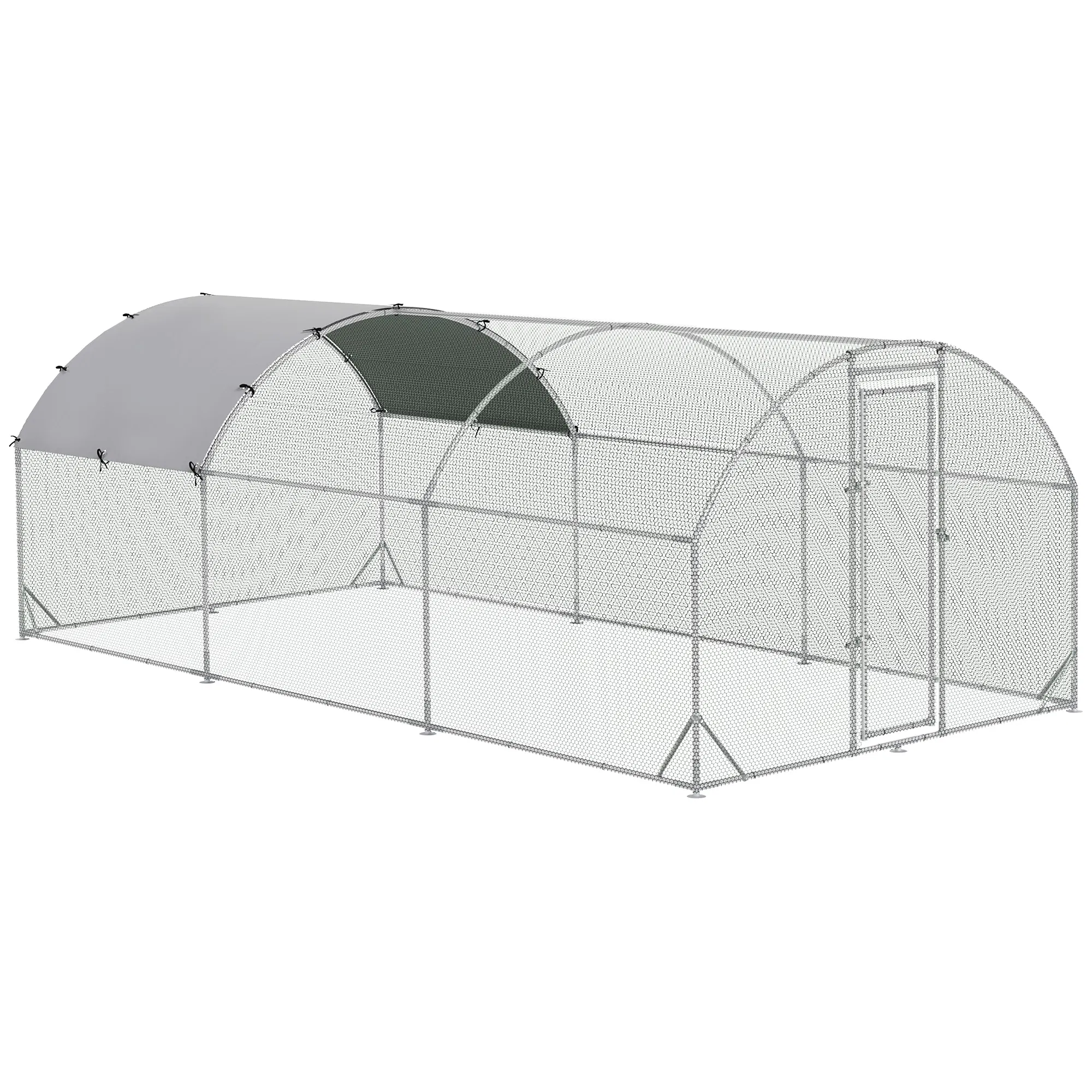 Galvanized Large Metal Chicken Coop Cage Walk-in Enclosure Poultry Hen Run House Playpen…