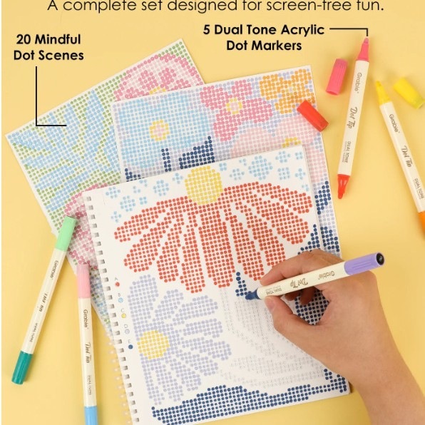 Braille Mindfulness Coloring Set - Tactile Sensory Art Kit for Stress Relief and…